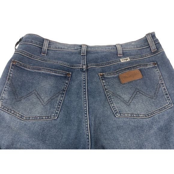 Wrangler Women’s Wriggler 612 Skinny Jeans 32x28 Blue Denim High Rise Distressed - Picture 7 of 11